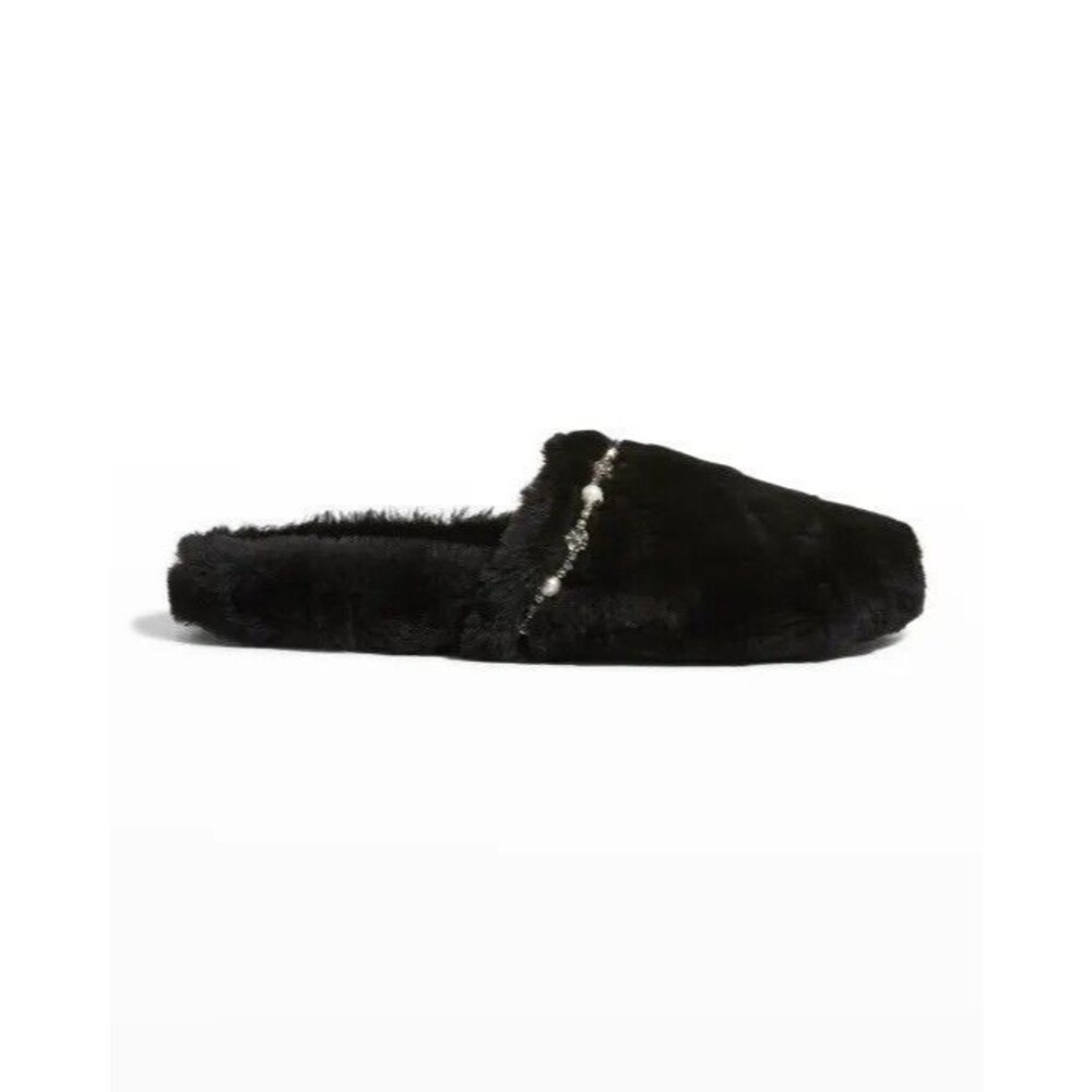 Jimmy Choo Aliette Embellished Crystal Slippers Natural Sz 37 US 6.5 $695 New